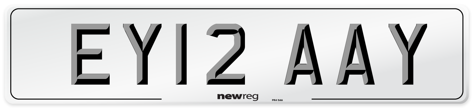 EY12 AAY Number Plate from New Reg